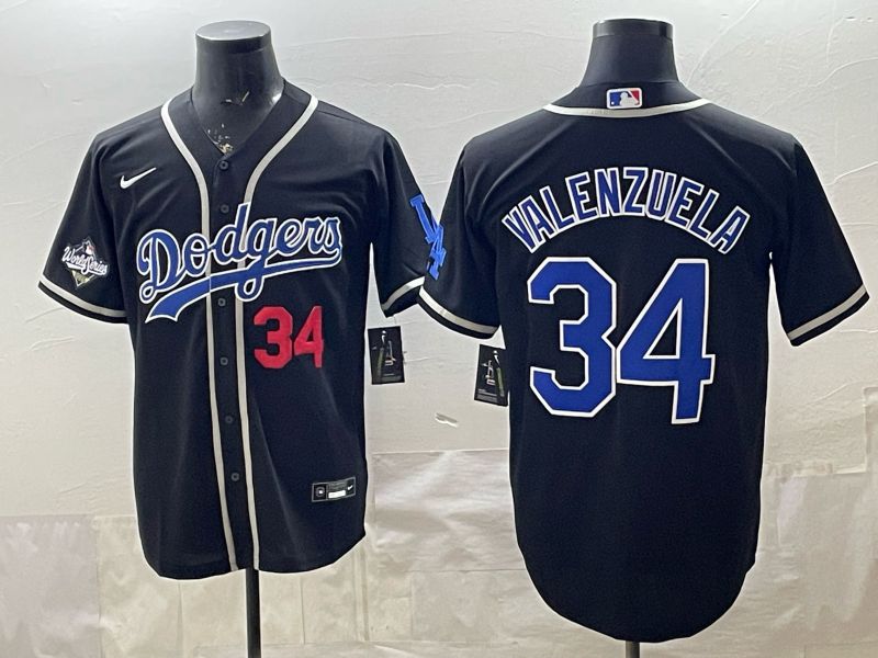 2026 Men Nike Los Angeles Dodgers #34 Valenzuela Black Game MLB Jersey 007->->MLB Jersey